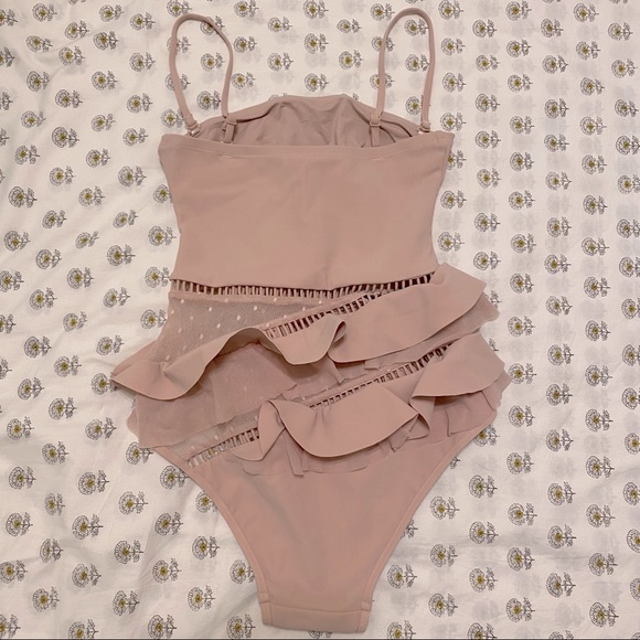 Zimmermann bayou ruffled one piece pink blush swim 0 New - Picture 3 of 9